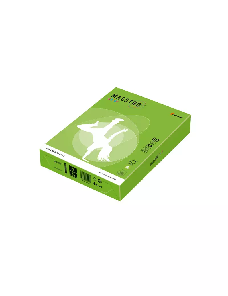 Carta Colorata Maestro Color Mondi - A4 - 80 g - 7043 (Verde Forte Conf. 500)