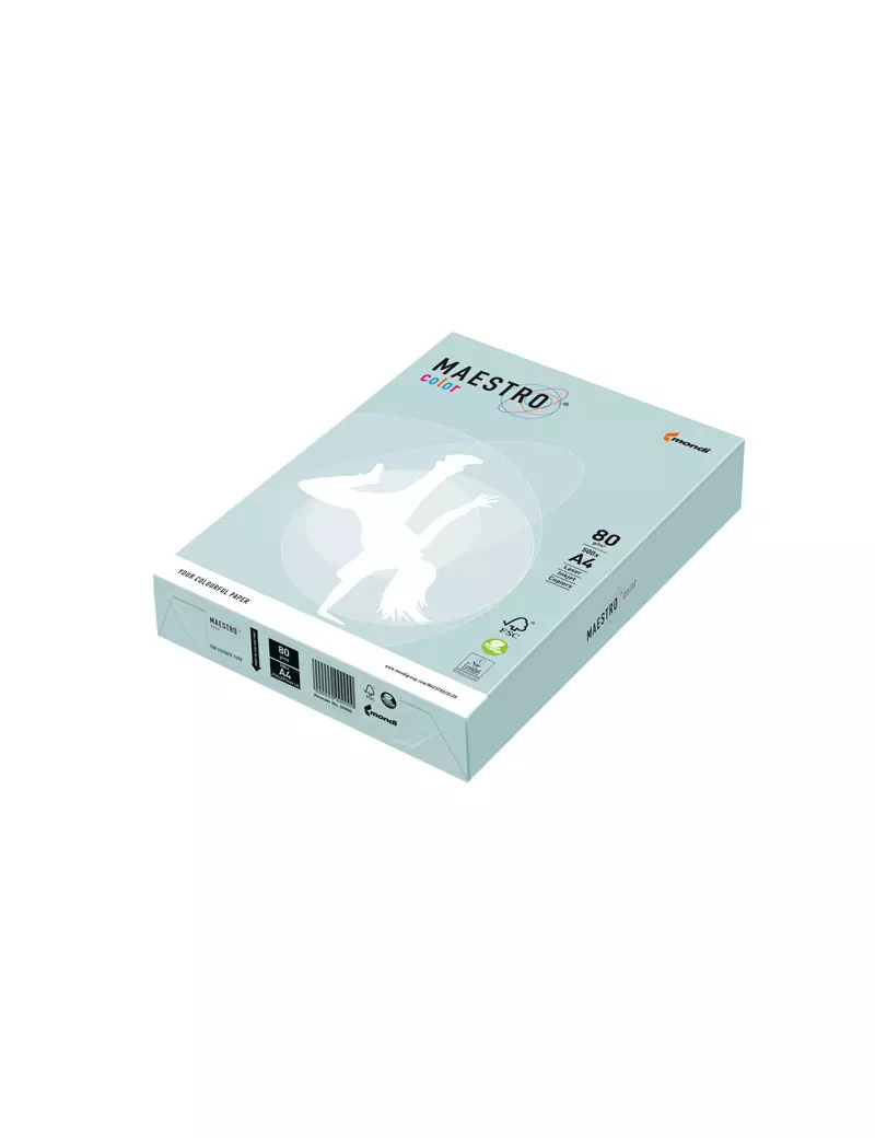 Carta Colorata Maestro Color Mondi - A4 - 80 g - 7008 (Azzurro Tenue Conf. 500) Carta Colorata Maestro Color Mondi - A4 - 80 g - 7008 (Azzurro Tenue Conf. 500)