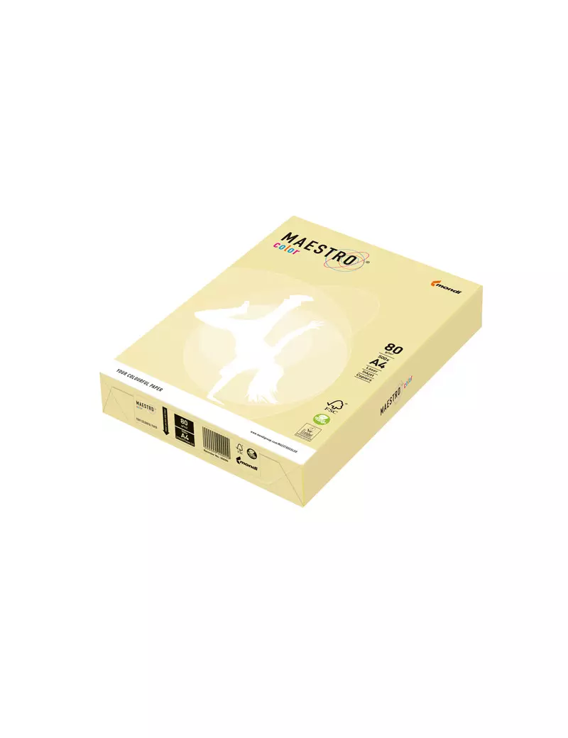 Carta Colorata Maestro Color Mondi - A4 - 80 g - 7008 (Giallo Tenue Conf. 500) Carta Colorata Maestro Color Mondi - A4 - 80 g - 7008 (Giallo Tenue Conf. 500)