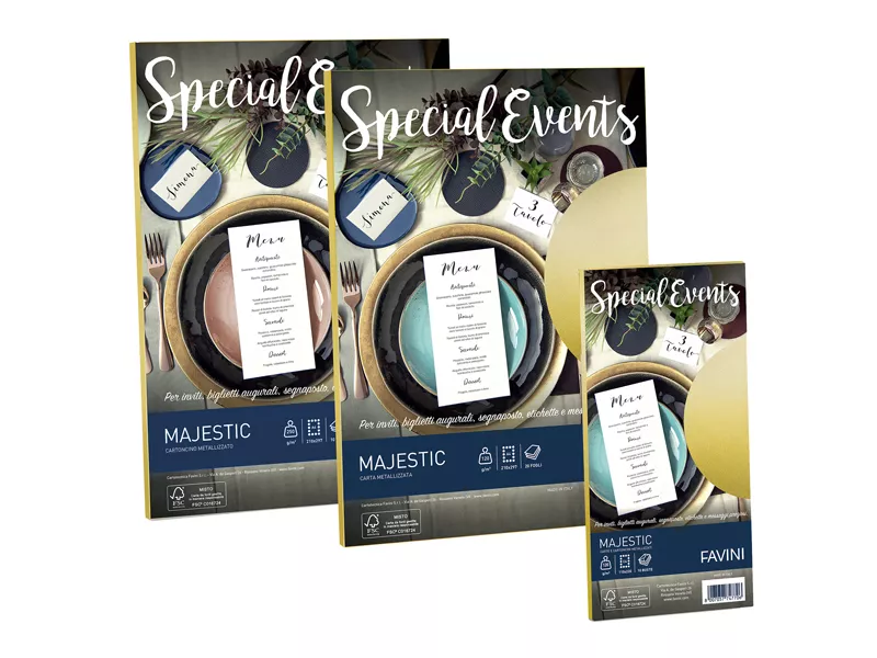 Carta Special Events Metallizzata Favini - A4 - 250 g - A69U174 (Azzurro Conf. 10)