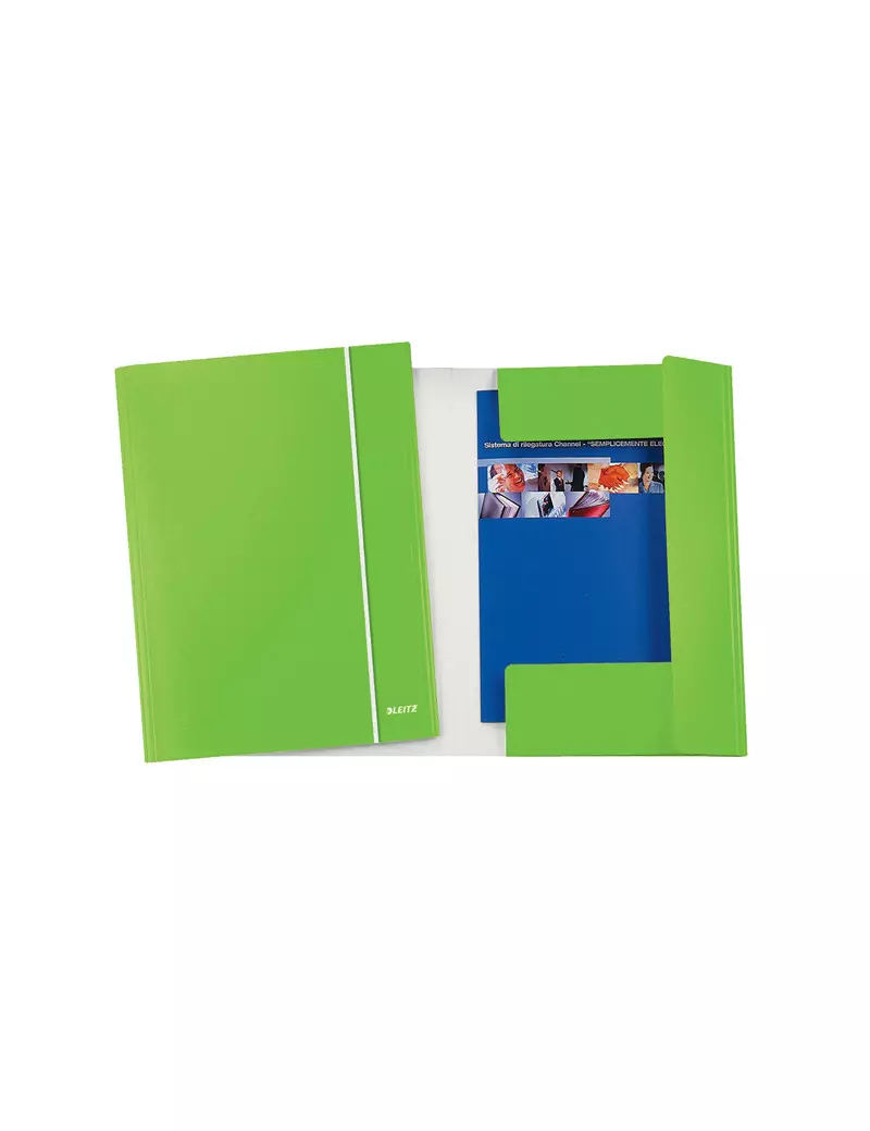 Cartella 3 Lembi con Elastico WoW Leitz - 39830054 (Verde Lime Conf. 5)