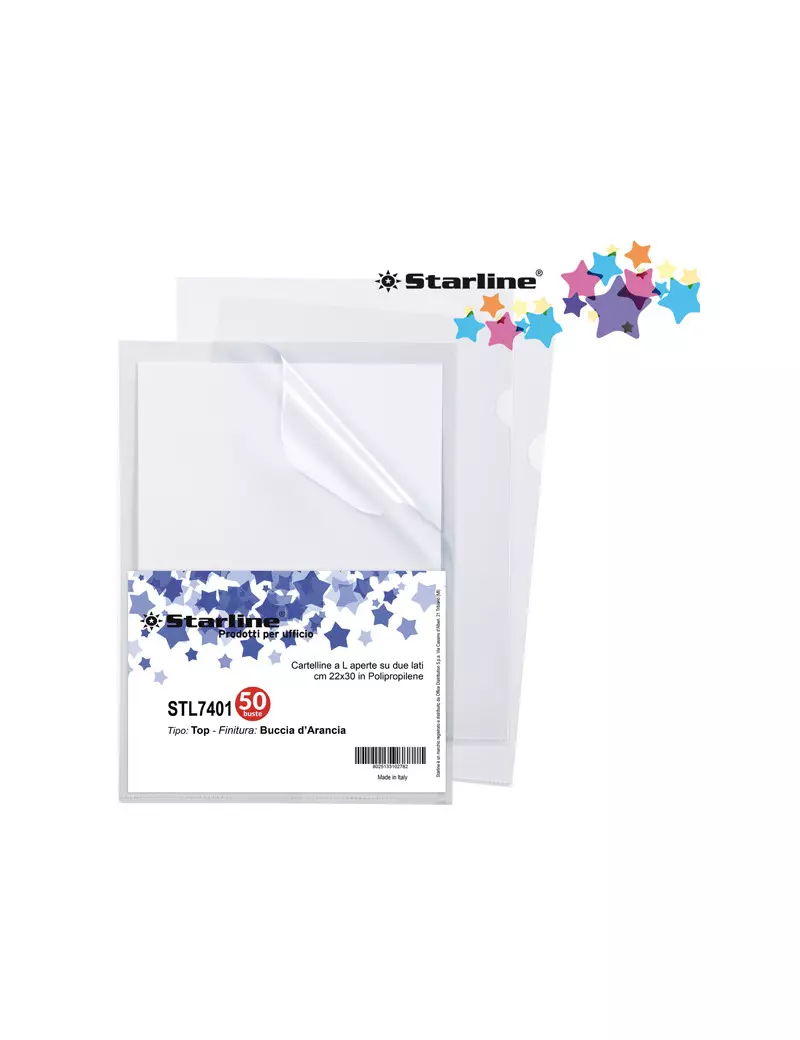 Cartellina a L in PPL Top Starline - 22x30 cm - 662303STL (Trasparente Conf. 50) Cartellina a L in PPL Top Starline - 22x30 cm - 662303STL (Trasparente Conf. 50)