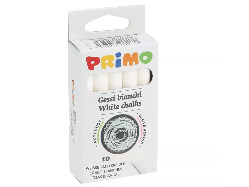 Gessetti Scolastici Antipolvere Primo Morocolor - 011GB10R (Bianco Tondi Conf. 10)