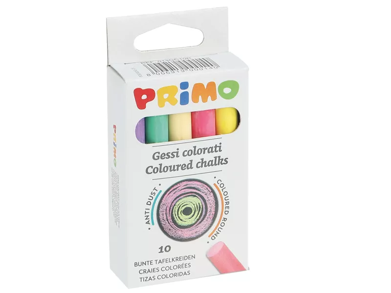Gessetti Scolastici Antipolvere Primo Morocolor - 014GC10R (Assortiti Tondi Conf. 10)