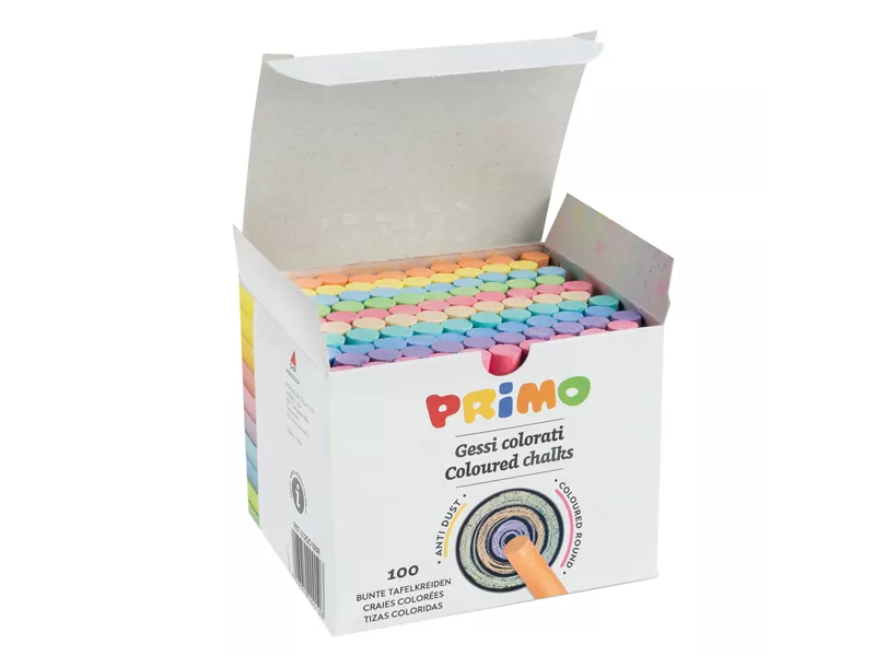 Gessetti Scolastici Antipolvere Primo Morocolor - 012GC100R (Assortiti Tondi Conf. 100)