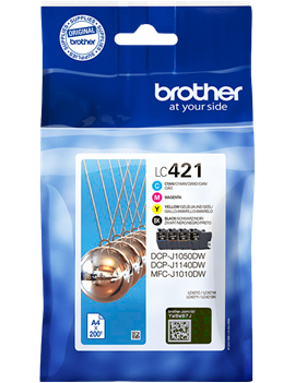 Multipack Cartucce Originali Brother LC-421VAL (Nero e Colori 800 pagine)