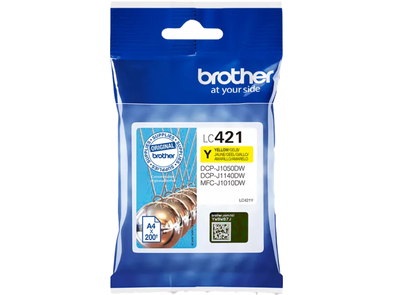 Cartuccia Originale Brother LC-421Y (Giallo 200 pagine)
