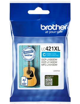 Cartuccia Originale Brother LC-421XLC (Ciano 500 pagine)