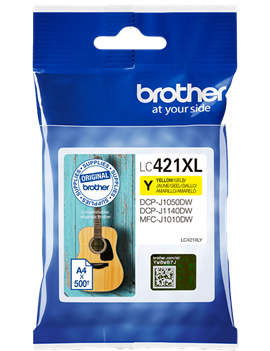 Cartuccia Originale Brother LC-421XLY (Giallo 500 pagine)