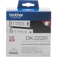 Nastro Originale Brother DK-22205 - 62 mm x 30,48 m - Carta (Rosso su Bianco)