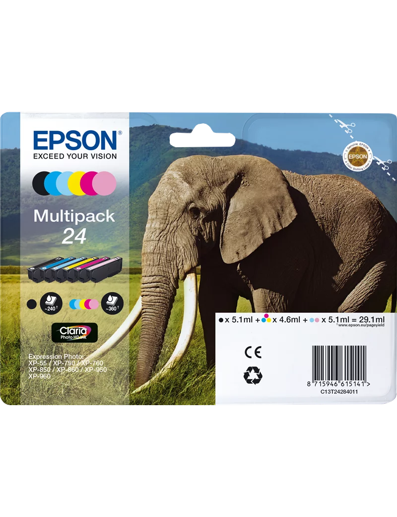 Multipack Cartucce Originali Epson T242840 24 (Nero e Colori 2000 pagine) Multipack Cartucce Originali Epson T242840 24 (Nero e Colori 2000 pagine)