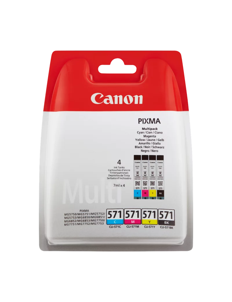 Cartuccia Originale Canon CLI-571multi 0386C005 (Nero e Colori Conf. 4) Cartuccia Originale Canon CLI-571multi 0386C005 (Nero e Colori Conf. 4)