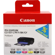 Multipack Cartucce Originali Canon PGI-550 CLI-551 6496B005 (Nero e Colori Conf. 6)
