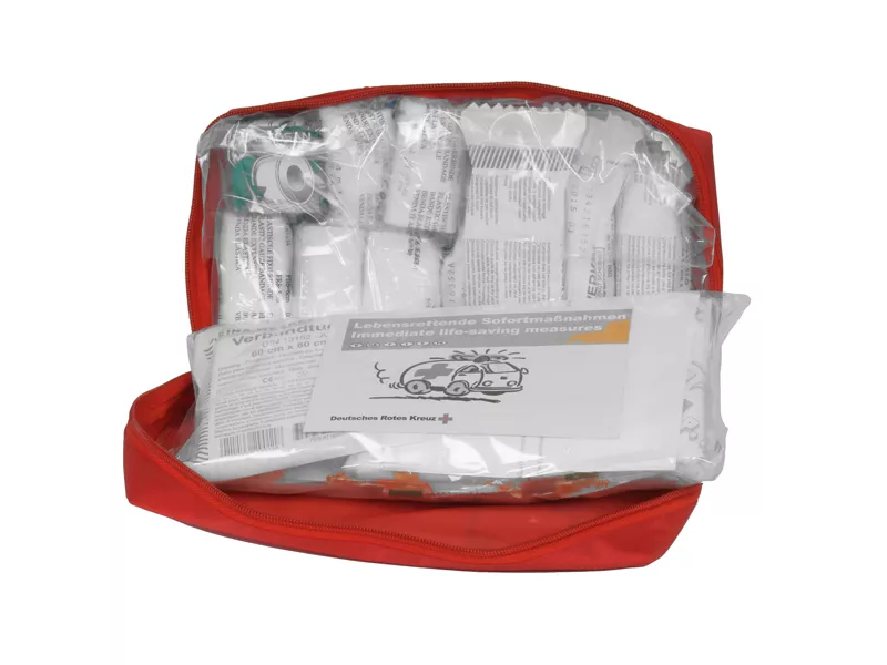 Kit Pronto Soccorso per Auto Soft Bag DIN 13164B PVS - 25x15x7,5 cm - CPS685 (Rosso)