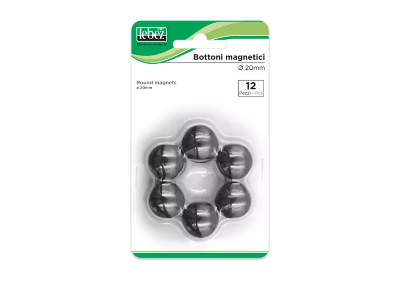 Magneti per Lavagne Lebez - 20 mm - MR-20-N (Nero Conf. 12)