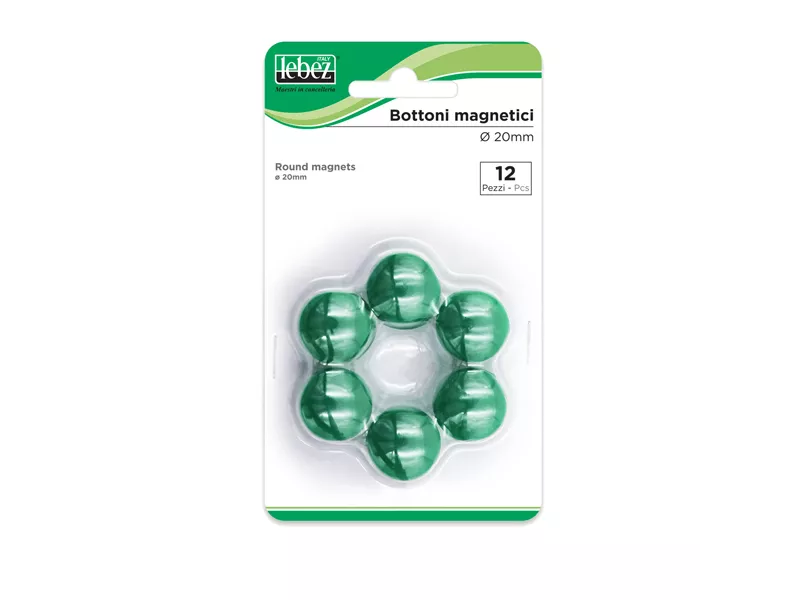 Magneti per Lavagne Lebez - 20 mm - MR-20-V (Verde Conf. 12)