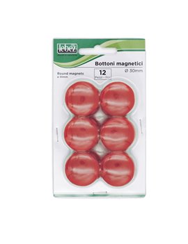 Magneti per Lavagne Lebez - 30 mm - MR-30-N (Rosso Conf. 12)