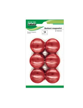 Magneti per Lavagne Lebez - 40 mm - MR-40-N (Rosso Conf. 12)