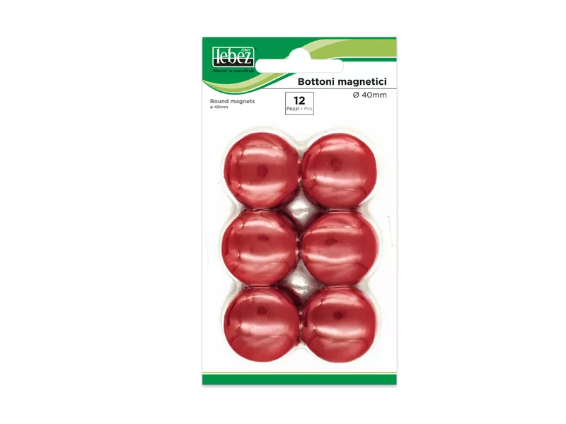 Magneti per Lavagne Lebez - 40 mm - MR-40-N (Rosso Conf. 12)