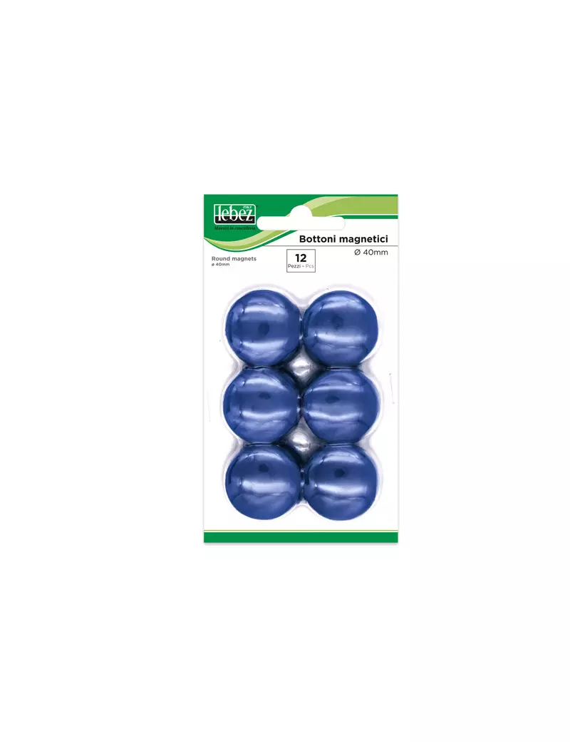Magneti per Lavagne Lebez - 40 mm - MR-40-BL (Blu Conf. 12)