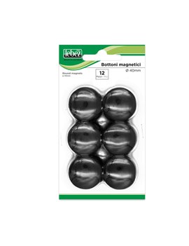 Magneti per Lavagne Lebez - 40 mm - MR-40-N (Nero Conf. 12)