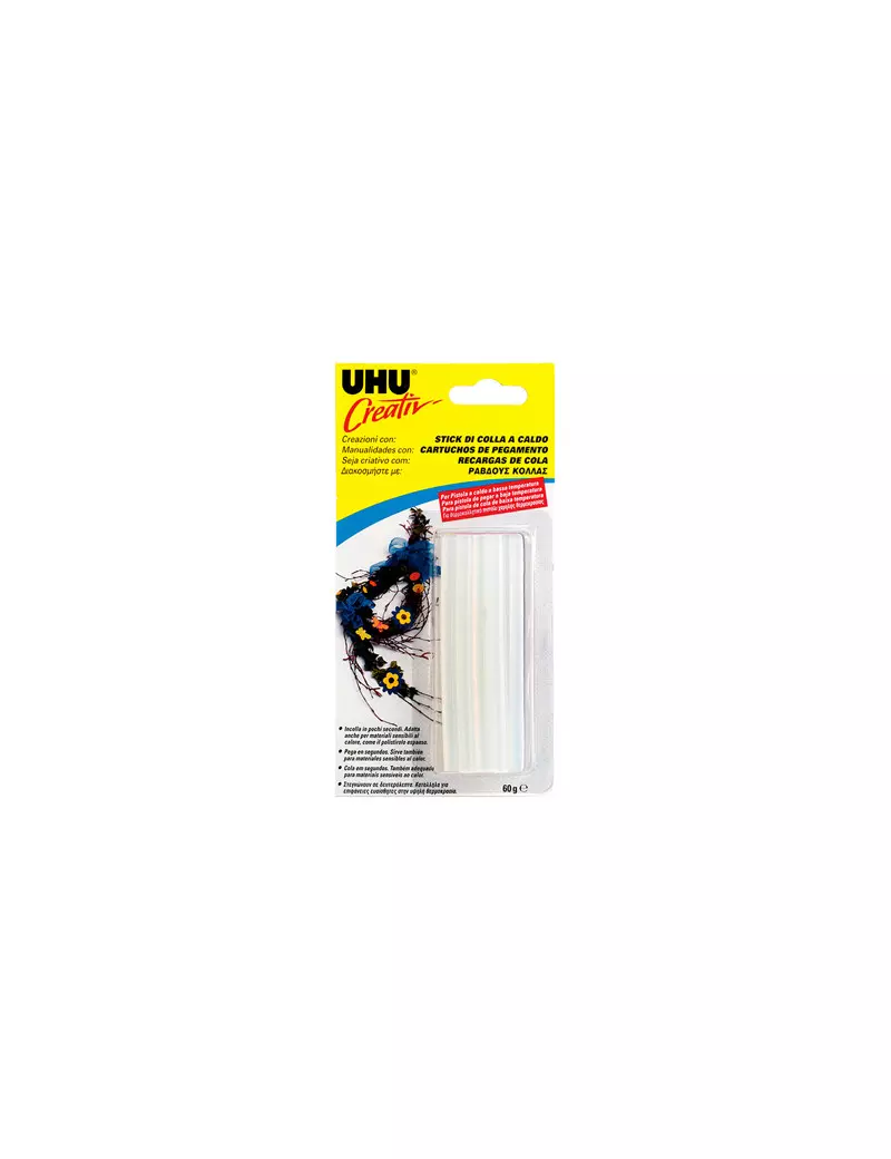 Colla Termofusibile in Stick UHU - 10 cm - D1522 (Bianco Conf. 60 g) Colla Termofusibile in Stick UHU - 10 cm - D1522 (Bianco Conf. 60 g)