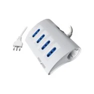 Multipresa con Interruttore da Scrivania MKC - 4 Prese 10A - Schuko Bipasso 10A/16A - 492518075 (Silver)