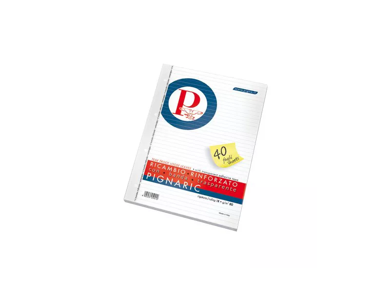 Ricambi Rinforzati per Quaderni Pignaric Pigna - A4 - Righe 1R senza Margini - 02194591R Ricambi Rinforzati per Quaderni Pignaric Pigna - A4 - Righe 1R senza Margini - 02194591R