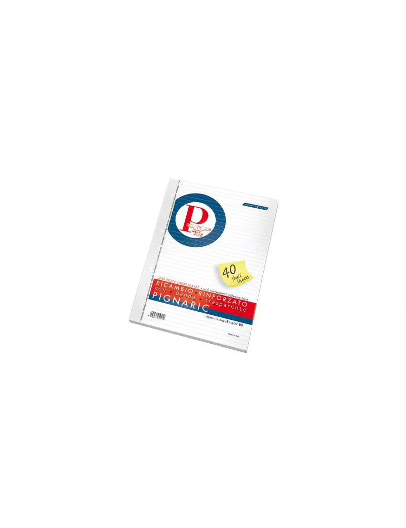 Ricambi Rinforzati per Quaderni Pignaric Pigna - A4 - Righe 1R senza Margini - 02194591R Ricambi Rinforzati per Quaderni Pignaric Pigna - A4 - Righe 1R senza Margini - 02194591R