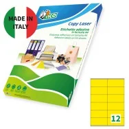 Etichette Adesive Copy Laser Premium Tico - A4 - 105x48 mm - LP4CG-10548 (Giallo Conf. 70)