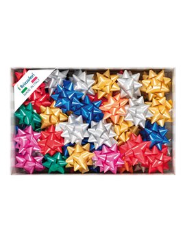 Stelle Adesive per Pacchi Regalo Brizzolari - 19 mm x 9 cm - 00066700 (Assortiti Conf. 70)