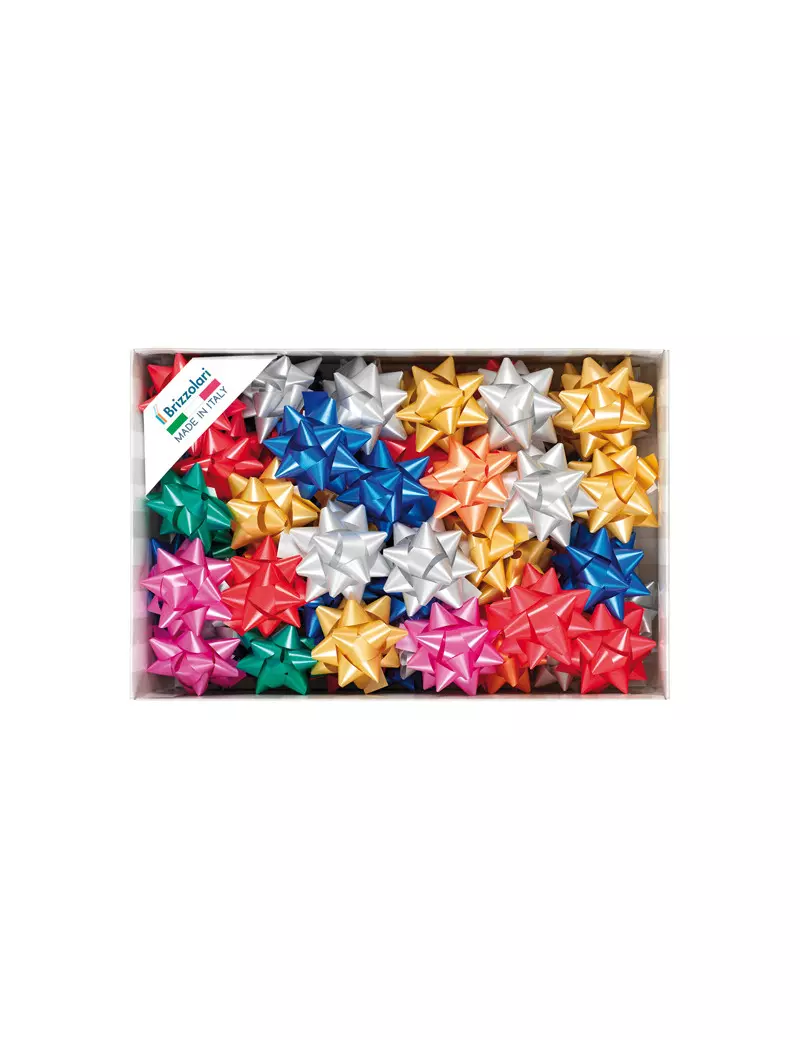 Stelle Adesive per Pacchi Regalo 6800 Brizzolari 19 mm x 9 cm 00066700  Assortiti 8004451032001