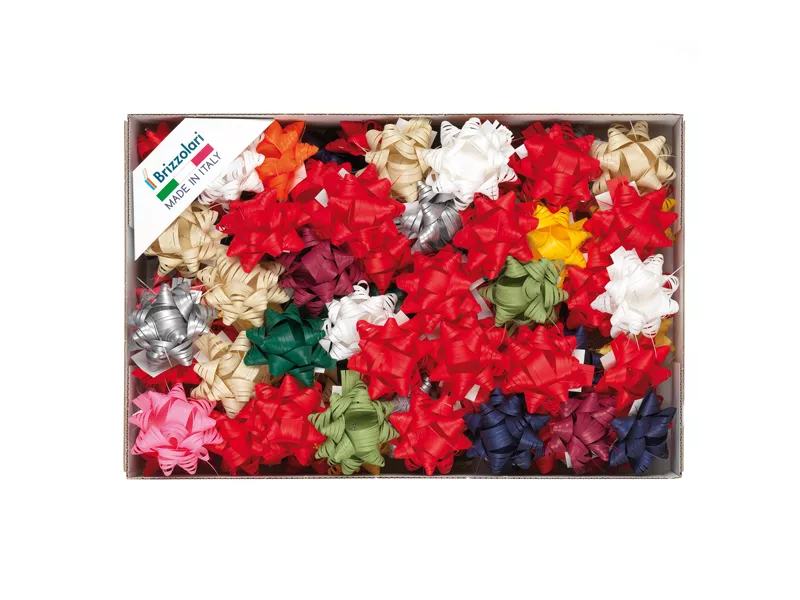Stelle in Rafia Sintetica per Pacchi Regalo 6802 Brizzolari - 14 mm x 5 cm - 01003400 (Assortiti Conf. 30) Stelle in Rafia Sintetica per Pacchi Regalo 6802 Brizzolari - 14 mm x 5 cm - 01003400 (Assortiti Conf. 30)