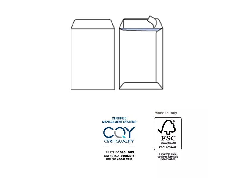 Busta a Sacco Competitor Pigna - con Strip - 30x40 cm - 80 g - 005403540 (Bianco Conf. 50) Busta a Sacco Competitor Pigna - con Strip - 30x40 cm - 80 g - 005403540 (Bianco Conf. 50)