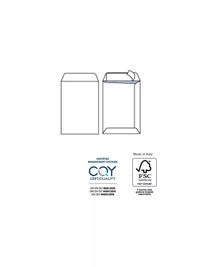 Busta a Sacco Competitor Pigna - con Strip - 30x40 cm - 80 g - 005403540 (Bianco Conf. 50) Busta a Sacco Competitor Pigna - con Strip - 30x40 cm - 80 g - 005403540 (Bianco Conf. 50)
