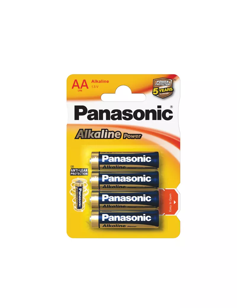 Pile Alkaline Power Panasonic - Stilo AA - C500006 (Conf. 4)