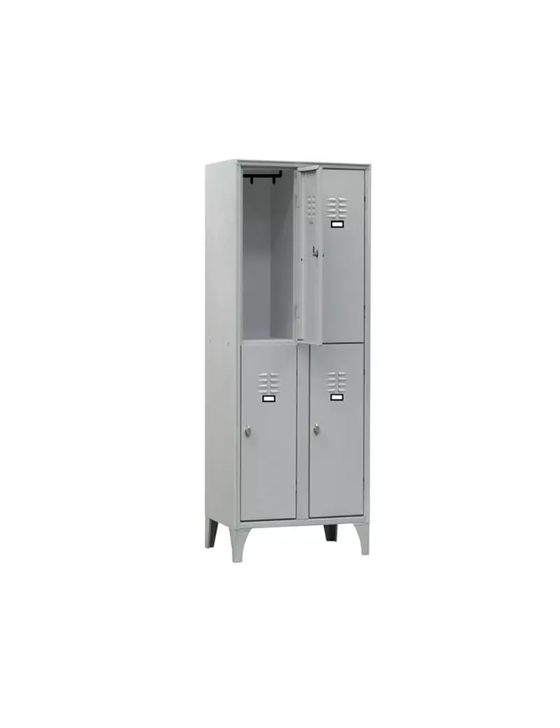 Armadio Spogliatoio in Metallo Fasma - 4 Vani Sovrapposti - 60x50x180 cm - 116S/04/S (Grigio) Armadio Spogliatoio in Metallo Fasma - 4 Vani Sovrapposti - 60x50x180 cm - 116S/04/S (Grigio)