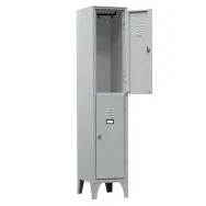 Armadio Spogliatoio in Metallo Fasma - 2 Vani - 30x50x180 cm - 116S/02/S (Grigio)