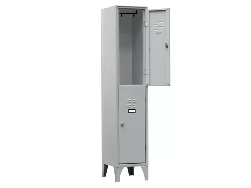 Armadio Spogliatoio in Metallo Fasma - 2 Vani - 30x50x180 cm - 116S/02/S (Grigio)
