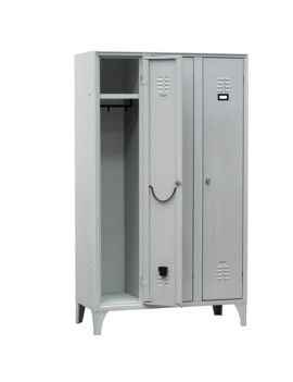 Armadio Spogliatoio in Metallo Fasma - 3 Vani - 105x35x180 cm - 111/03/S (Grigio)