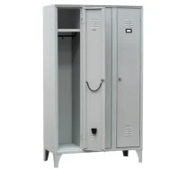 Armadio Spogliatoio in Metallo Fasma - 3 Vani - 105x35x180 cm - 111/03/S (Grigio)
