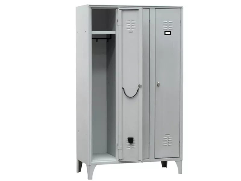Armadio Spogliatoio in Metallo Fasma - 3 Vani - 105x35x180 cm - 111/03/S (Grigio)
