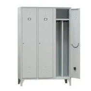 Armadio Spogliatoio in Metallo Fasma - 3 Vani - 120x50x180 cm - 717/03P/S (Grigio)