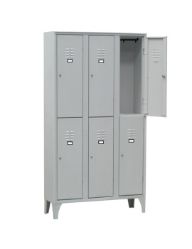 Armadio Spogliatoio in Metallo Fasma - 6 Vani - 90x50x180 cm - 116S/06/S (Grigio)