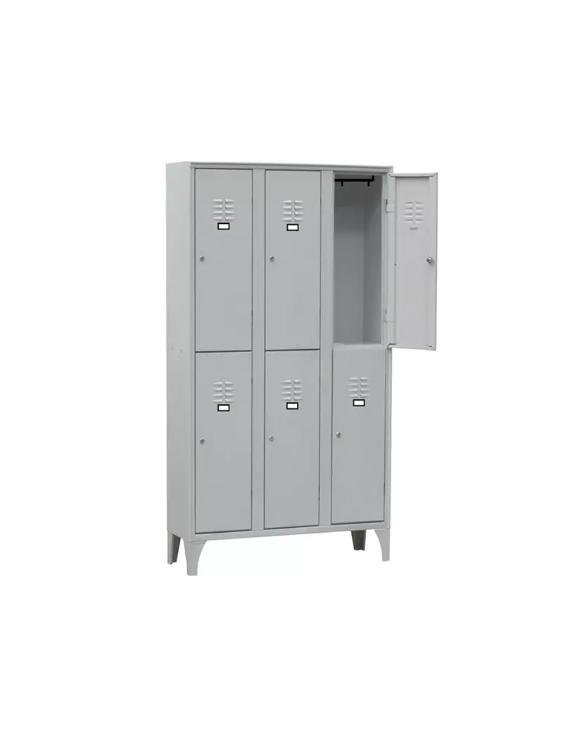 Armadio Spogliatoio in Metallo Fasma - 6 Vani - 90x50x180 cm - 116S/06/S (Grigio) Armadio Spogliatoio in Metallo Fasma - 6 Vani - 90x50x180 cm - 116S/06/S (Grigio)