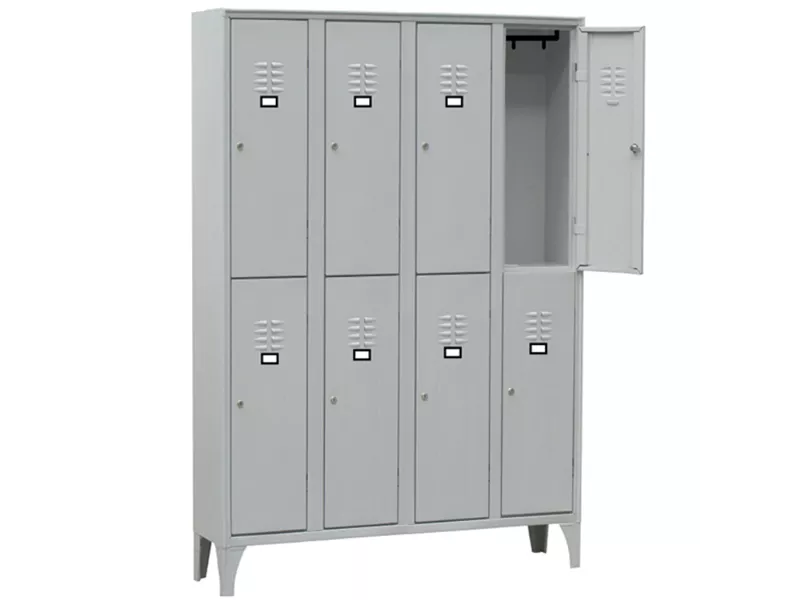 Armadio Spogliatoio in Metallo Fasma - 8 Vani - 120x50x180 cm - 116S/08/S (Grigio)
