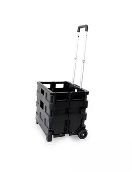 Carrello Pieghevole con Cassa in Plastica Garden Friend - 87x33x38 cm - 25 kg - C1299040 (Nero)