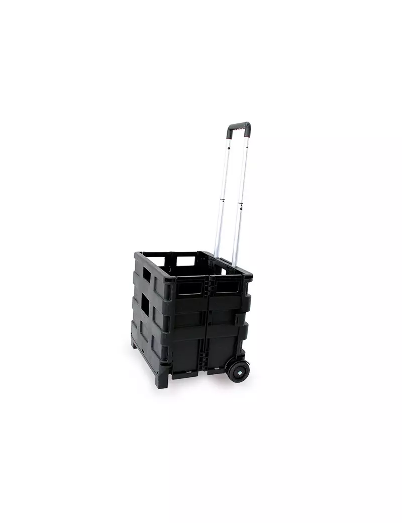 Carrello Pieghevole con Cassa in Plastica Garden Friend - 87x33x38 cm - 25 kg - C1299040 (Nero)