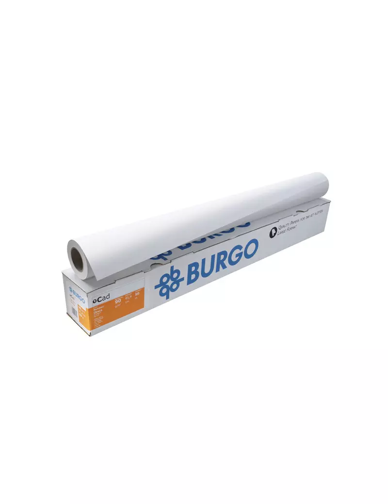 Carta Plotter CAD Eco 90 Burgo - 610 mm x 50 m - 90 g - Opaca - 7580008-177 (Bianco Conf. 4)