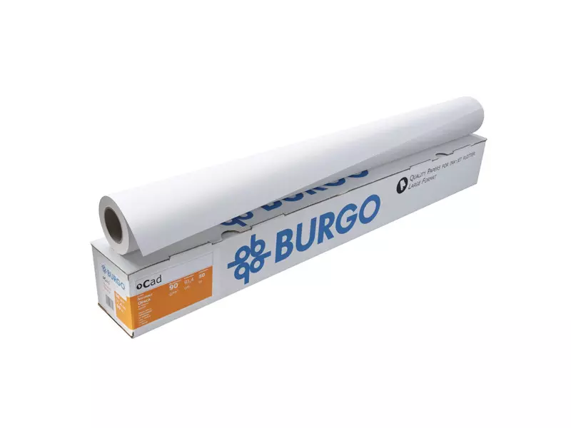 Carta Plotter CAD Eco 80 Burgo - 610 mm x 50 m - 80 g - Opaca - 7580007-173 (Bianco Conf. 4)